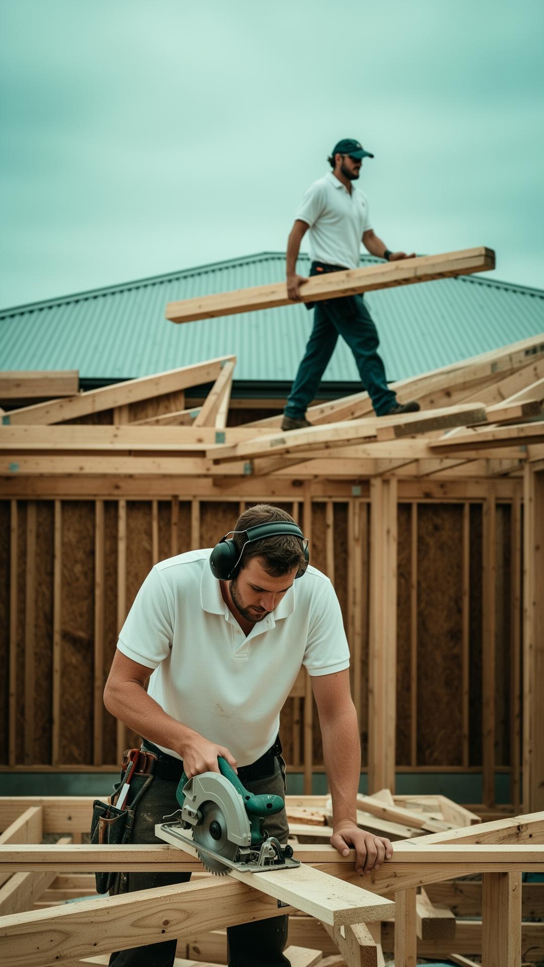 Coppins tradesmen at work on a Whyalla framing build